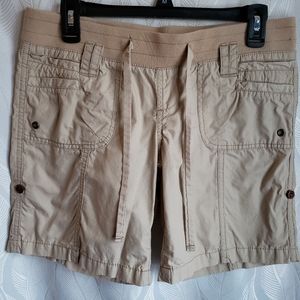 Cotton Drawstring Khaki Shorts